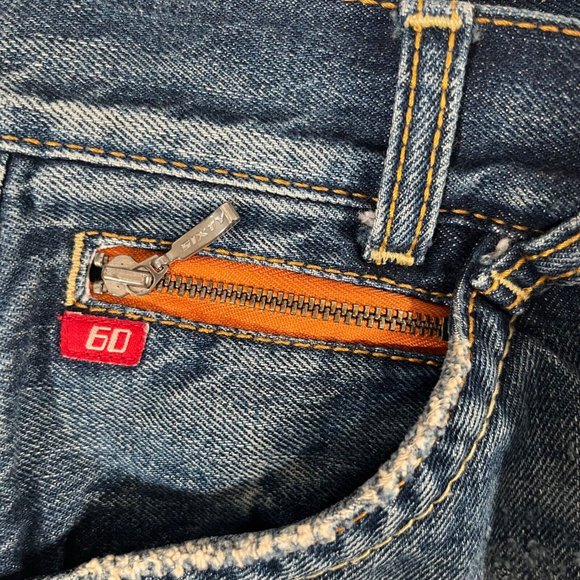 MISS SIXTY Vintage Distressed Denim Jeans Y2K Medium Dark Wash Orange Zipper 28 - Picture 6 of 16